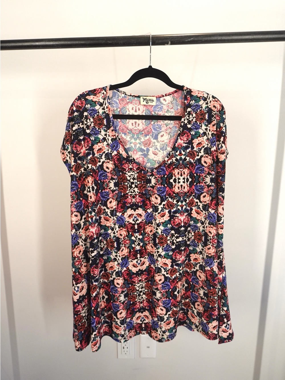 Show Me Your Mumu Pink Floral Swing Tunic Short Sleeve Top